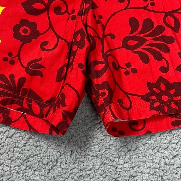 Roxy Boardshorts Embroidered Logo 100% Cotton Floral Red Women's Size 3 VTG NWT - Picture 9 of 14